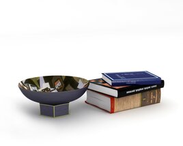 Decorative Bowl and Books 3D модель