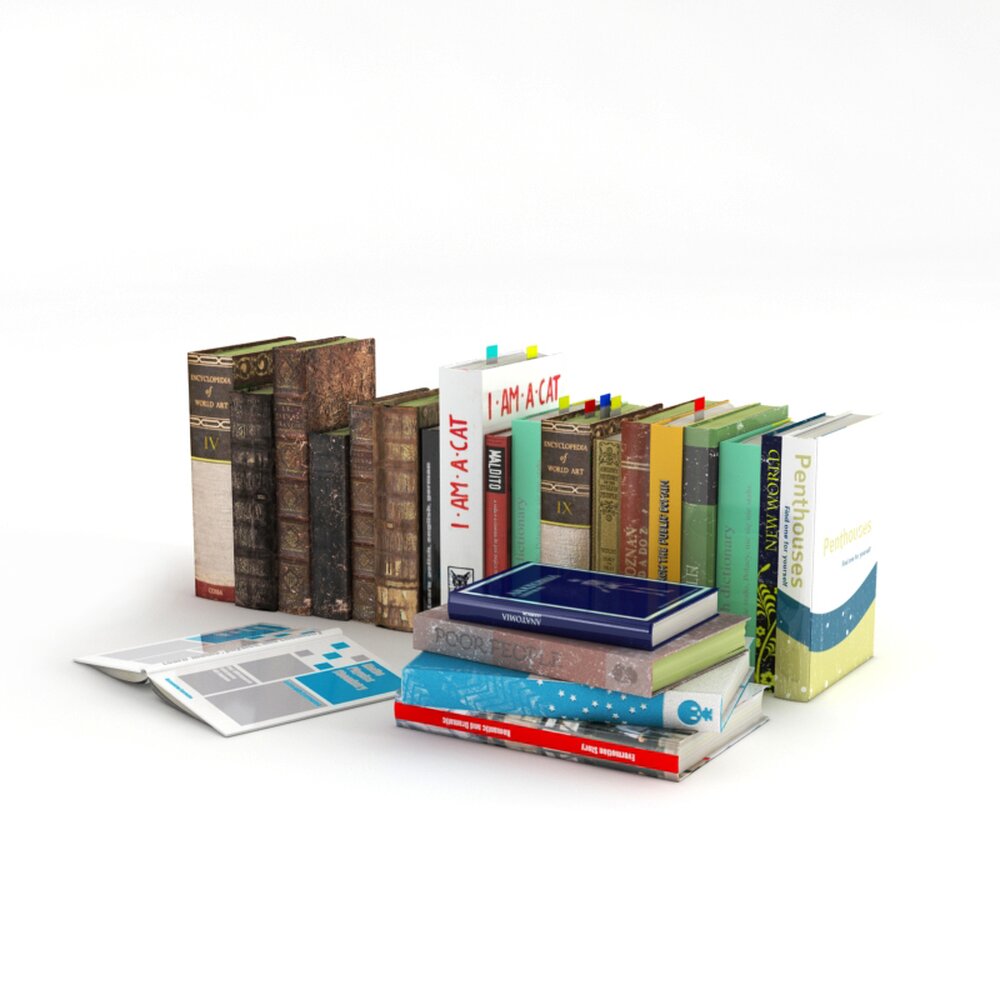 Assorted Book Collection 3d model