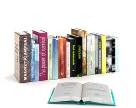 Row of Colorful Books Modelo 3d