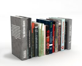 Row of Diverse Books Modelo 3d