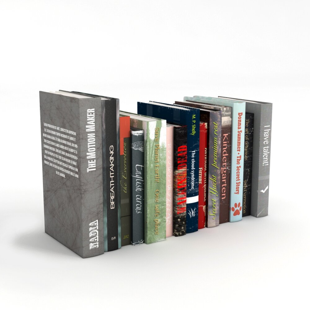 Row of Diverse Books Modello 3D