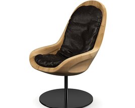 Modern Wooden Accent Chair 3D model