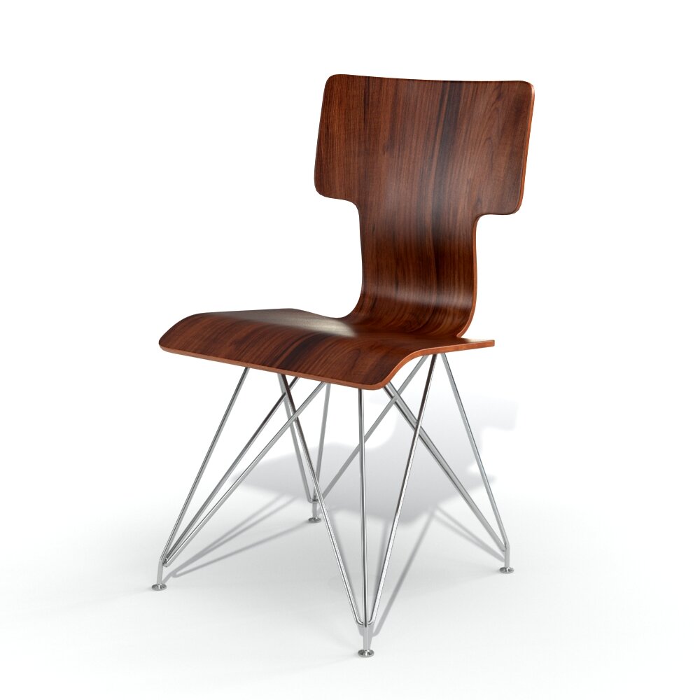 Modern Wooden Chair 05 Modello 3D