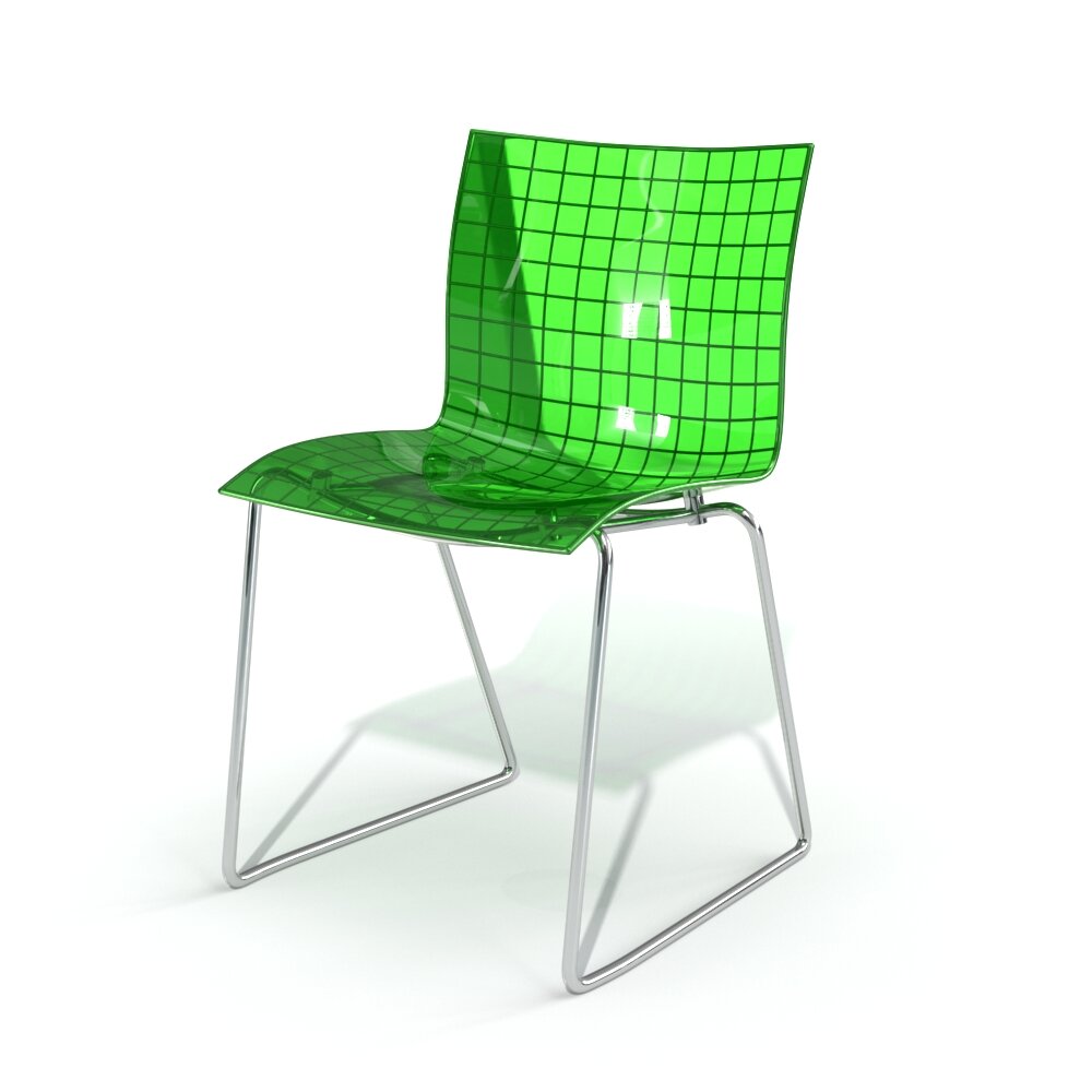 Modern Green Grid Chair 3D 모델 