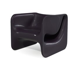 Modern Black Molded Chair Modello 3D