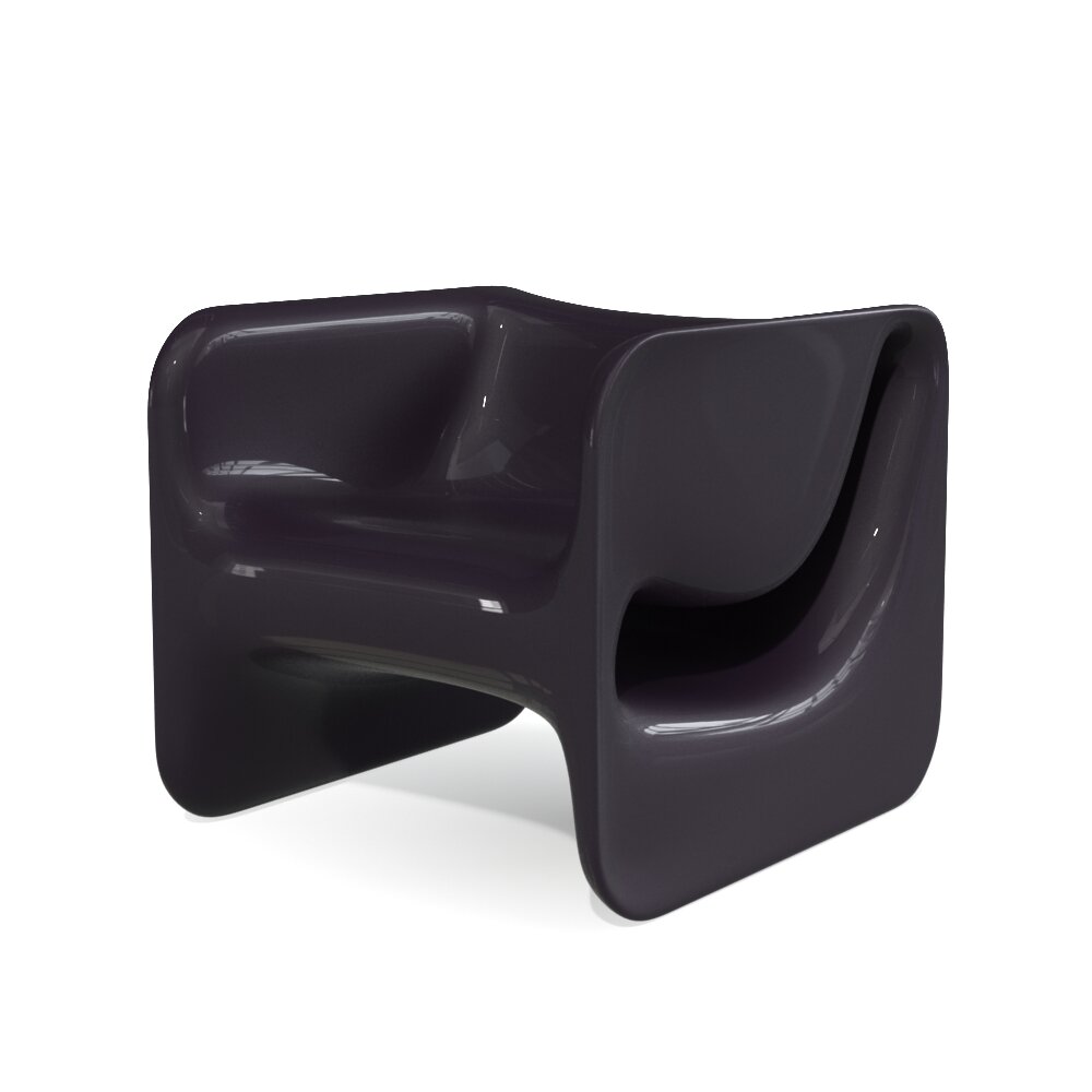 Modern Black Molded Chair 3D-Modell