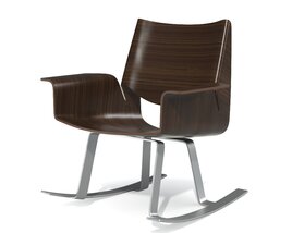 Modern Wooden Rocking Chair 02 Modello 3D