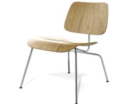Modern Wood and Metal Chair Modelo 3d