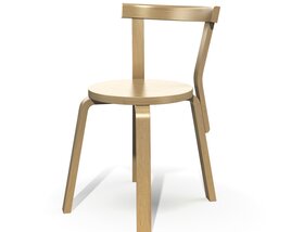 Wooden Dining Chair Modello 3D