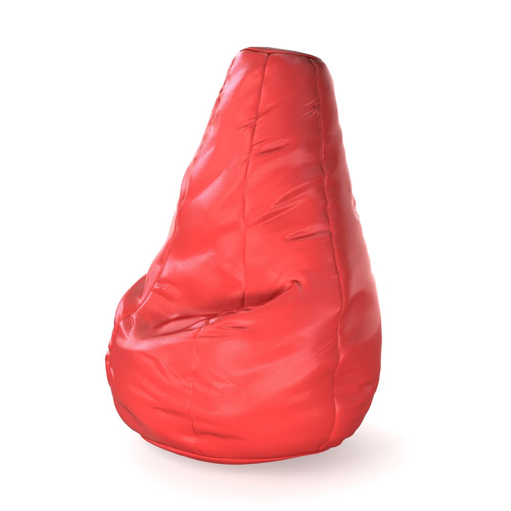 Red Beanbag Chair 3D model