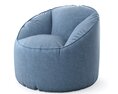 Blue Bean Bag Chair 3d model