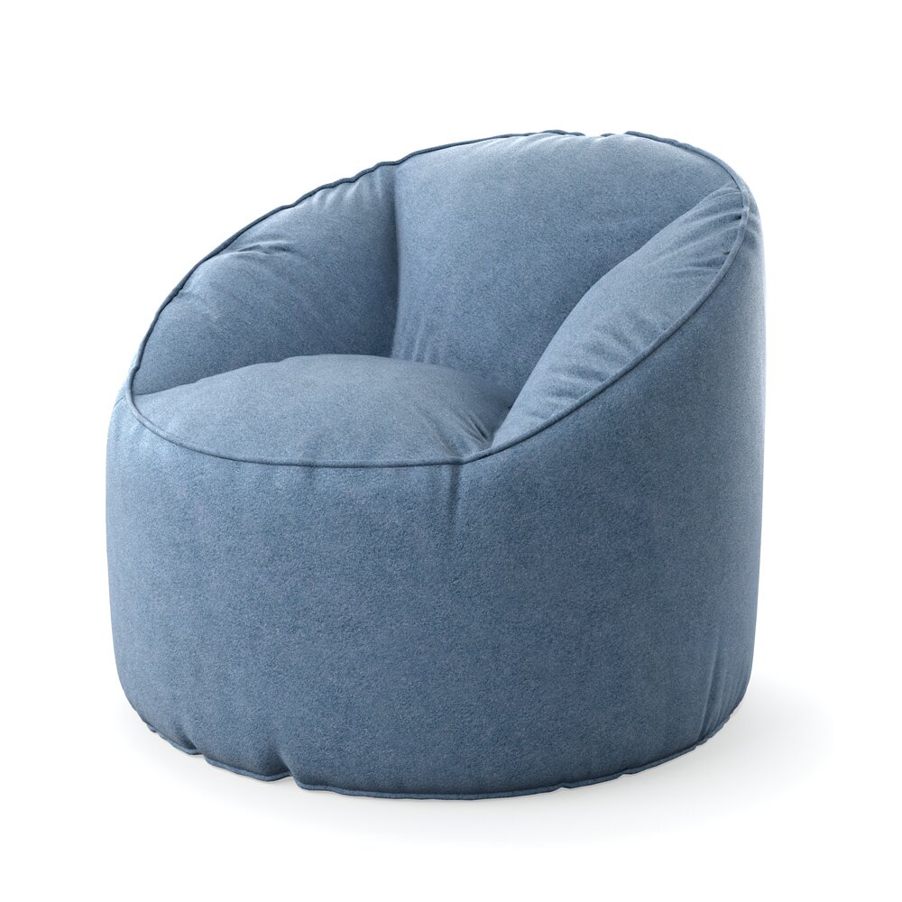 Blue Bean Bag Chair Modelo 3d