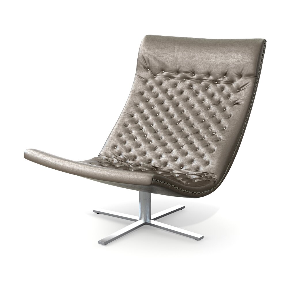 Modern Tufted Lounge Chair Modèle 3D