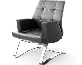 Modern Leather Lounge Chair Modelo 3D
