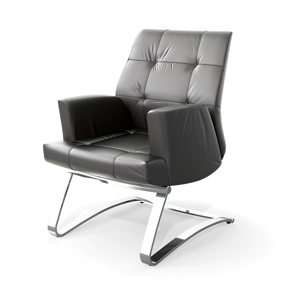 Modern Leather Lounge Chair 3D-Modell
