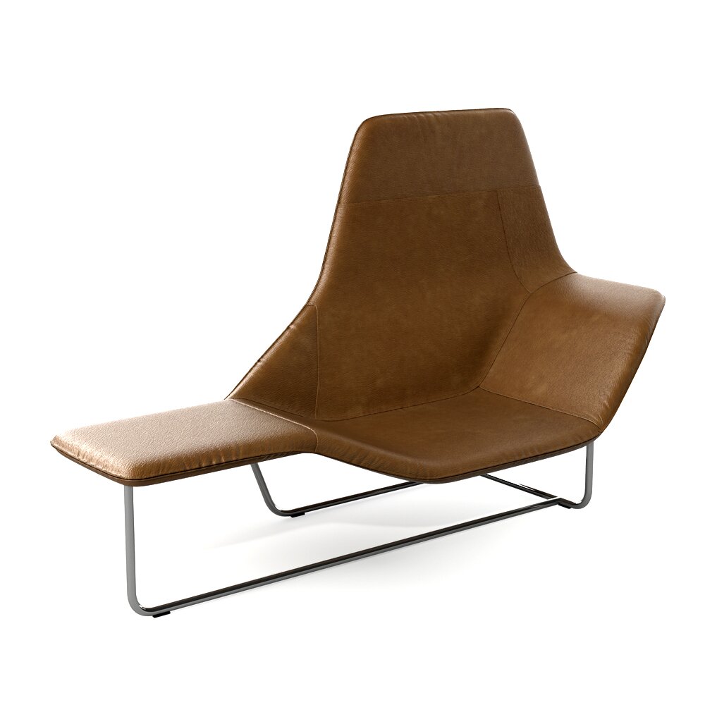 Modern Leather Chaise Lounge 3D модель