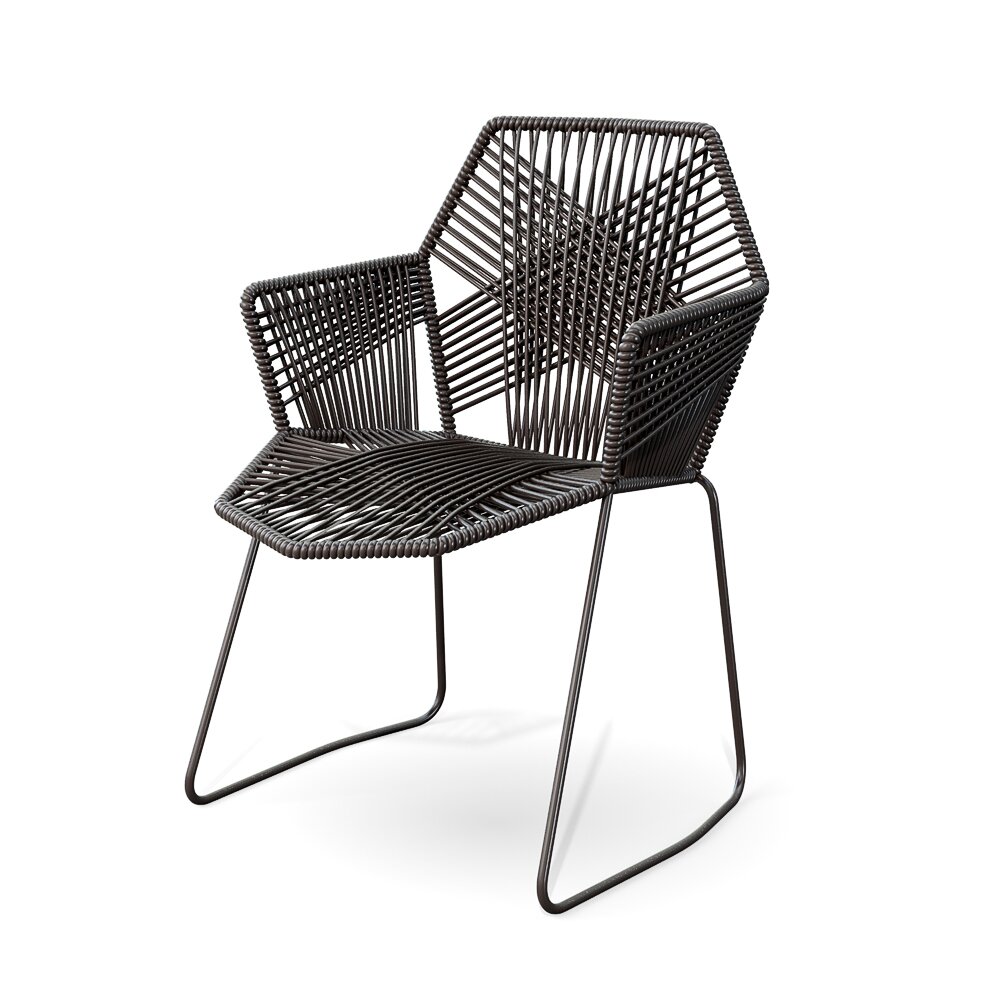 Modern Geometric Wire Chair 3D 모델 