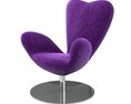 Plush Purple Petal Chair 3d model