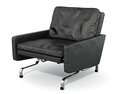 Modern Black Leather Armchair 3D 모델 