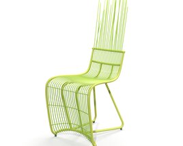 Modern Lime Wireframe Chair 3D model