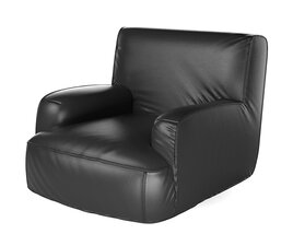 Modern Black Armchair 02 3D 모델 