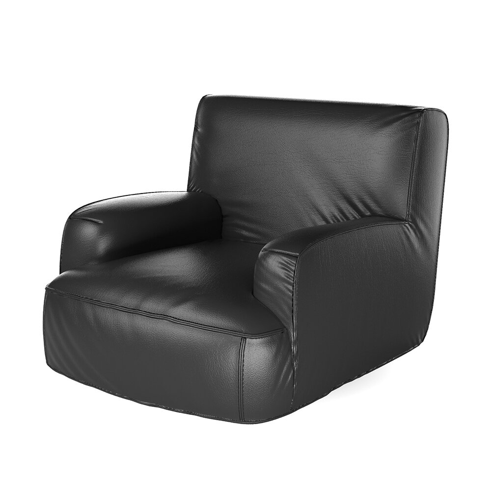 Modern Black Armchair 02 3D model