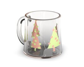 Holiday-Themed Glass Mug Modello 3D