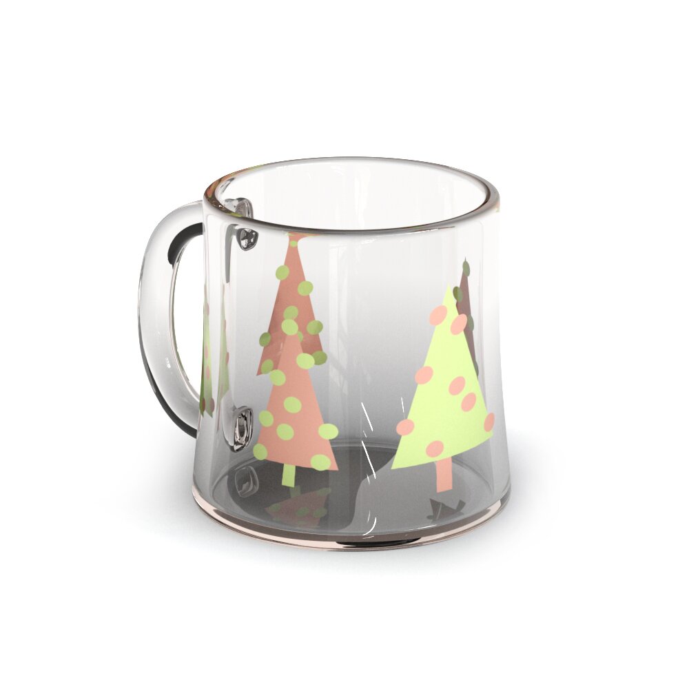 Holiday-Themed Glass Mug Modelo 3D