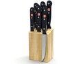 Knife Set with Wooden Block 3D 모델 