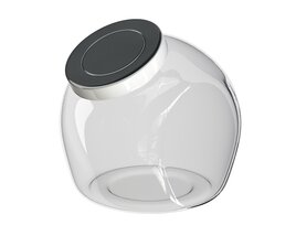 Clear Glass Storage Jar Modello 3D