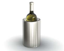 Wine Bottle in Chiller 3D 모델 