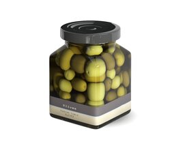 Jar of Pickled Olives 3D model