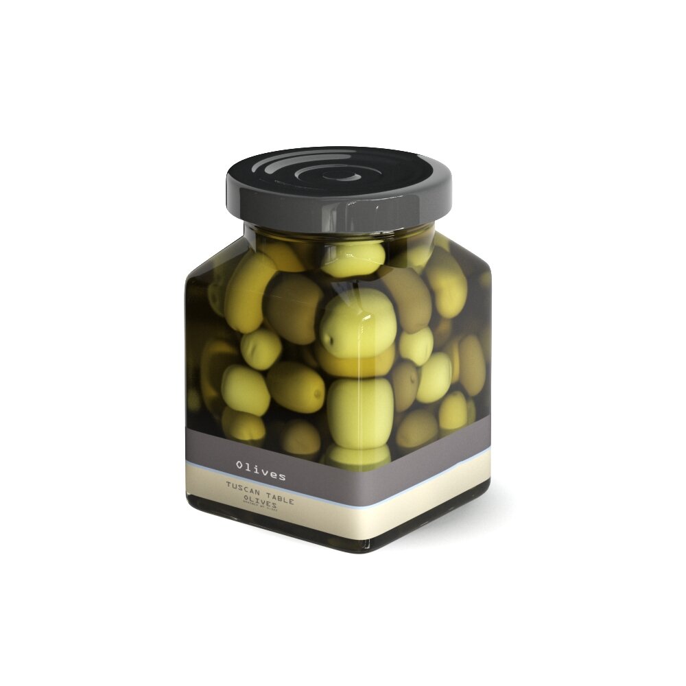 Jar of Pickled Olives 3D 모델 