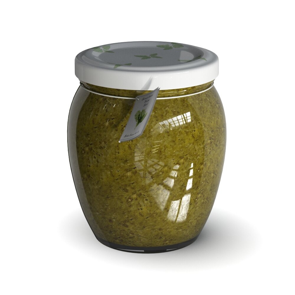 Glass Jar of Pesto Sauce 3D модель