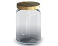 Glass Jar with Wooden Lid 3d model