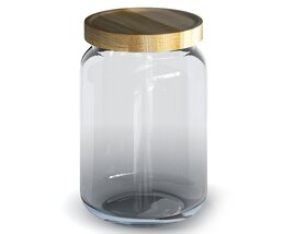 Glass Jar with Wooden Lid Modelo 3d