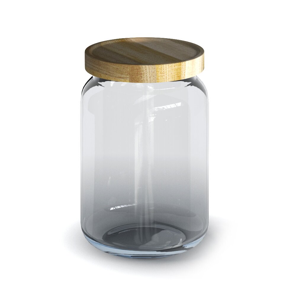 Glass Jar with Wooden Lid Modelo 3D