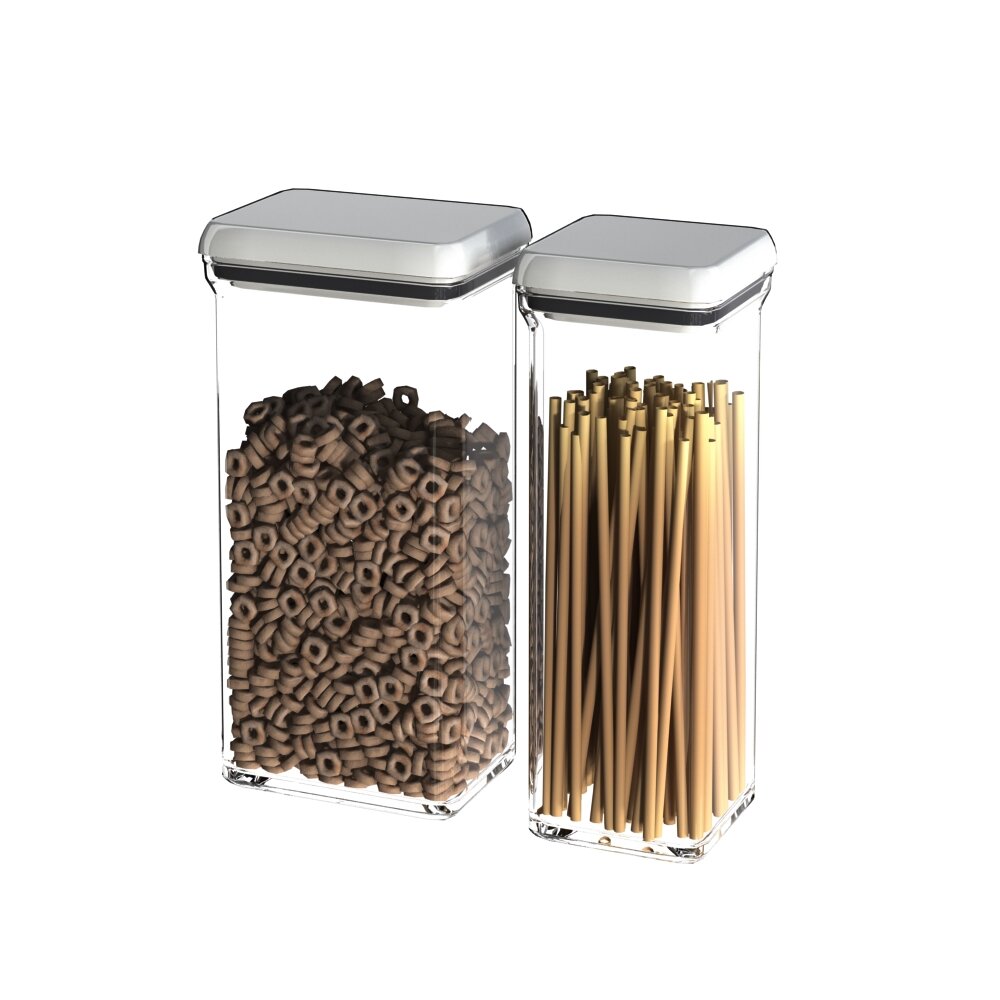 Glass Storage Jars for Pasta and Coffee 3D модель
