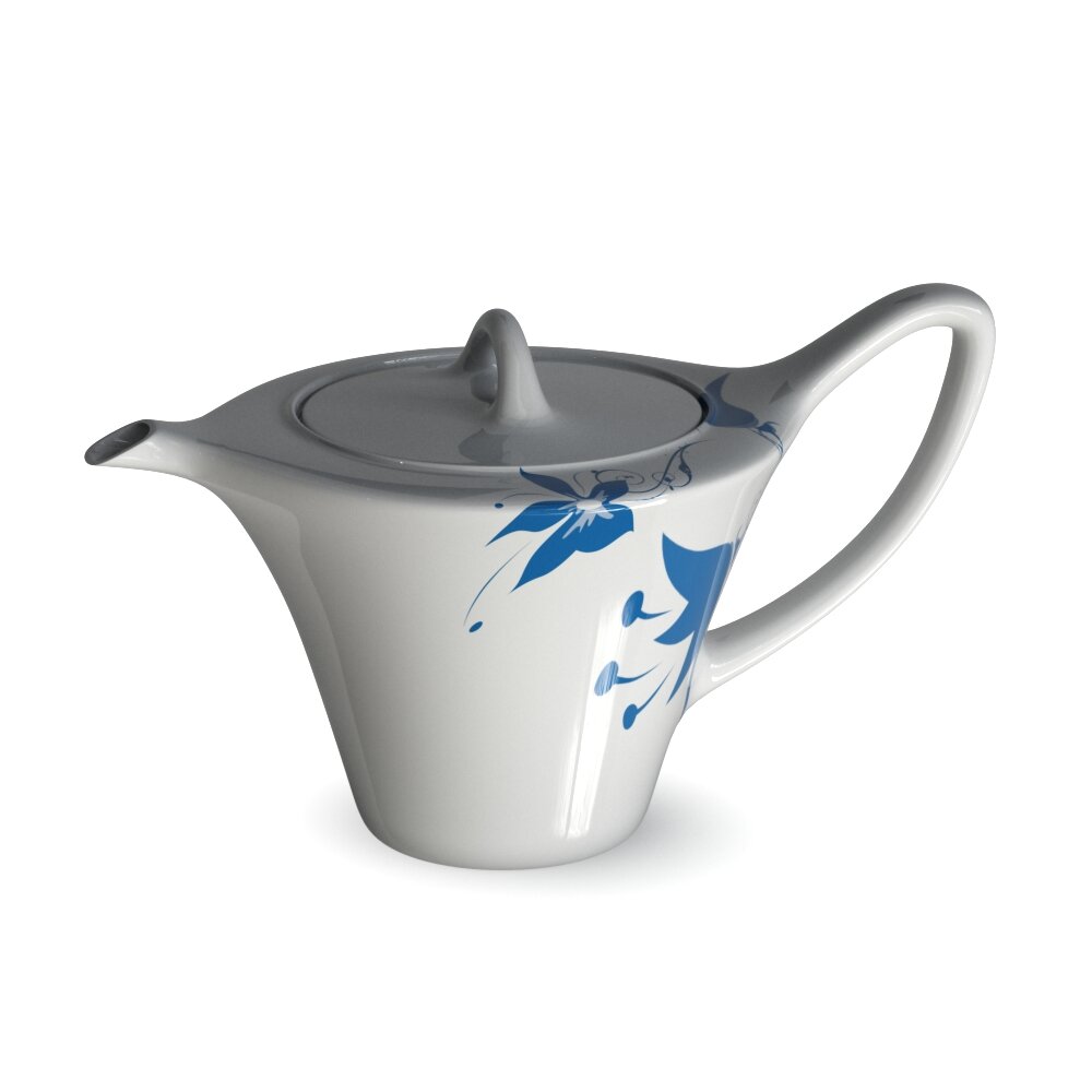 Floral Teapot 3d model