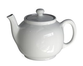 White Ceramic Teapot 3D model