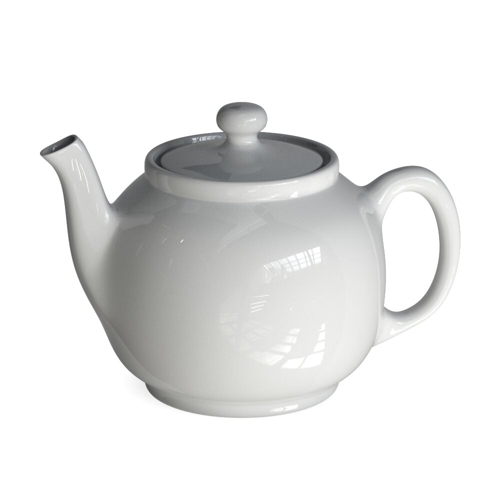 White Ceramic Teapot 3D-Modell