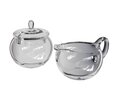 Clear Glass Teapot and Sugar Bowl Set 3d model