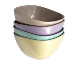 Colorful Mixing Bowls Set 3D-Modell