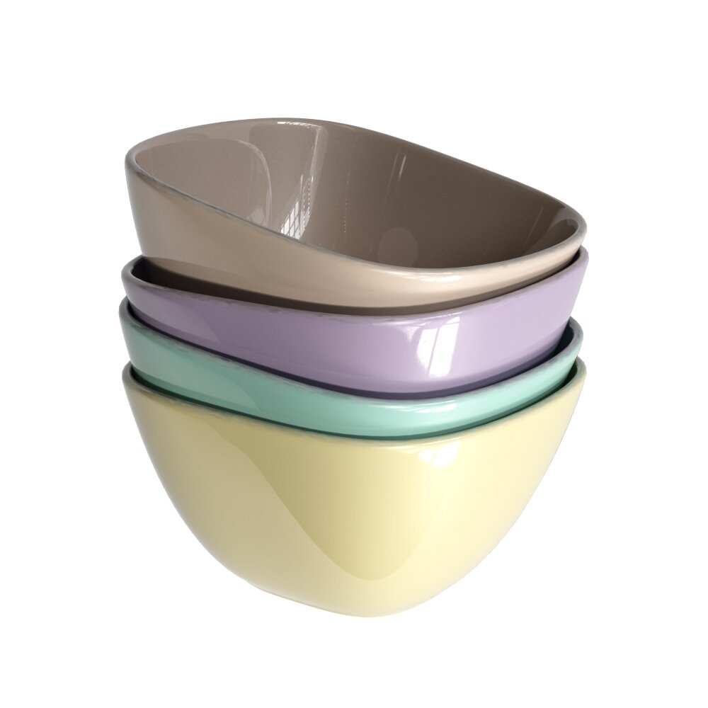 Colorful Mixing Bowls Set 3Dモデル