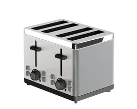 Stainless Steel 4-Slice Toaster 3D 모델 