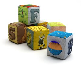 Colorful Alphabet Blocks 3D model