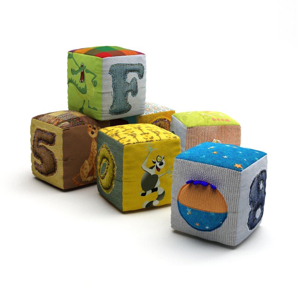 Colorful Alphabet Blocks 3d model