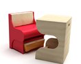 Modern Chair and Side Table Set 3D 모델 