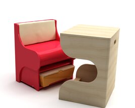 Modern Chair and Side Table Set Modèle 3D