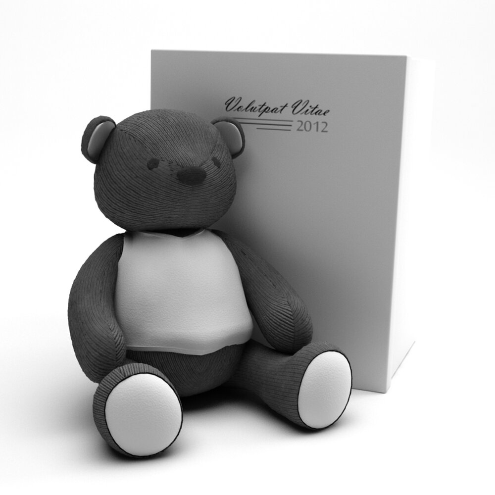 Teddy Bear with Book 3d model